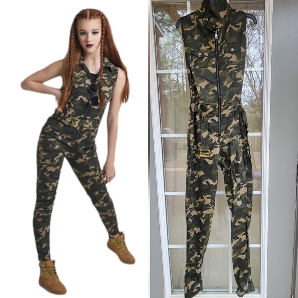 "Now You See Me" Army Camo Jumpsuit Dance Costume - BRAND NEW (Size Ad Medium) - Picture 1 of 14
